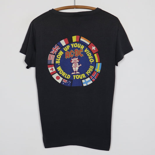 1988 ACDC Angus Young Blow Up Your Video World Tour Shirt