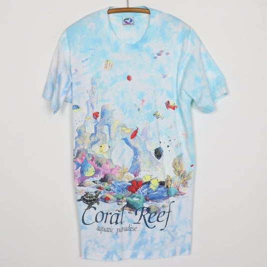 1992 Coral Reef Aquatic Paradise Liquid Blue Tie Dye Shirt