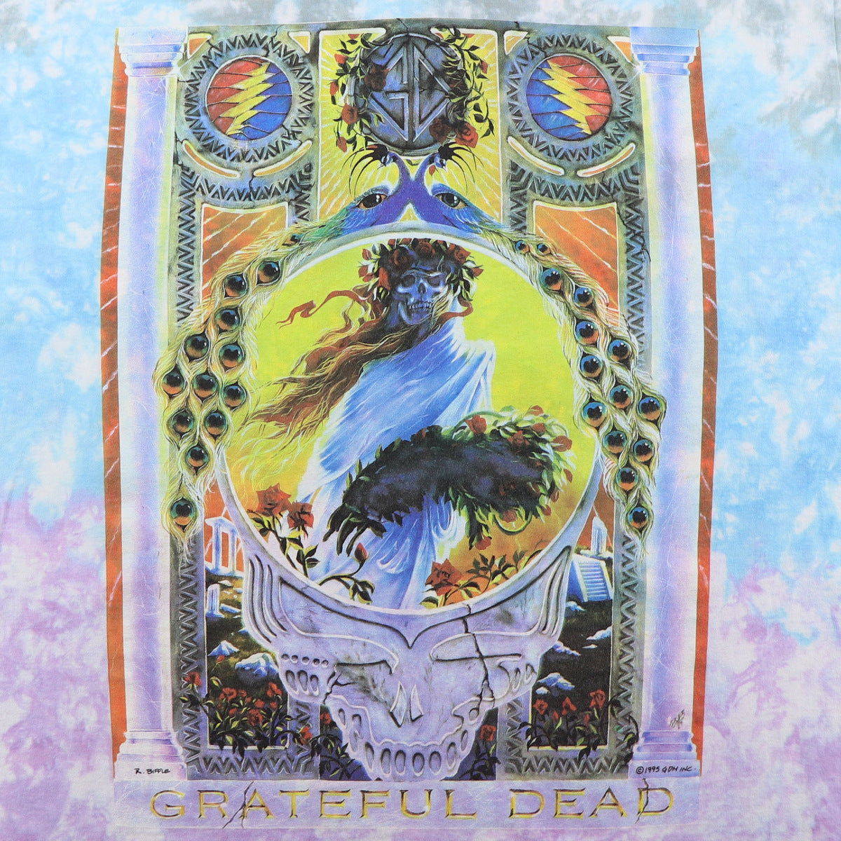 1995 Grateful Dead 30th Anniversary Tour Liquid Blue Tie Dye Shirt