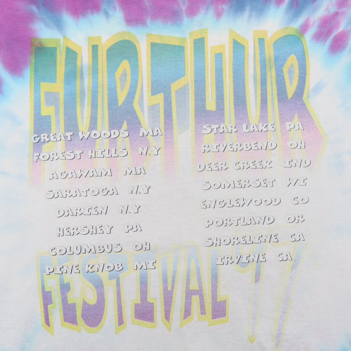 1997 Further Festival Jerry Garcia Tie Dye Tour Shirt | Authentic