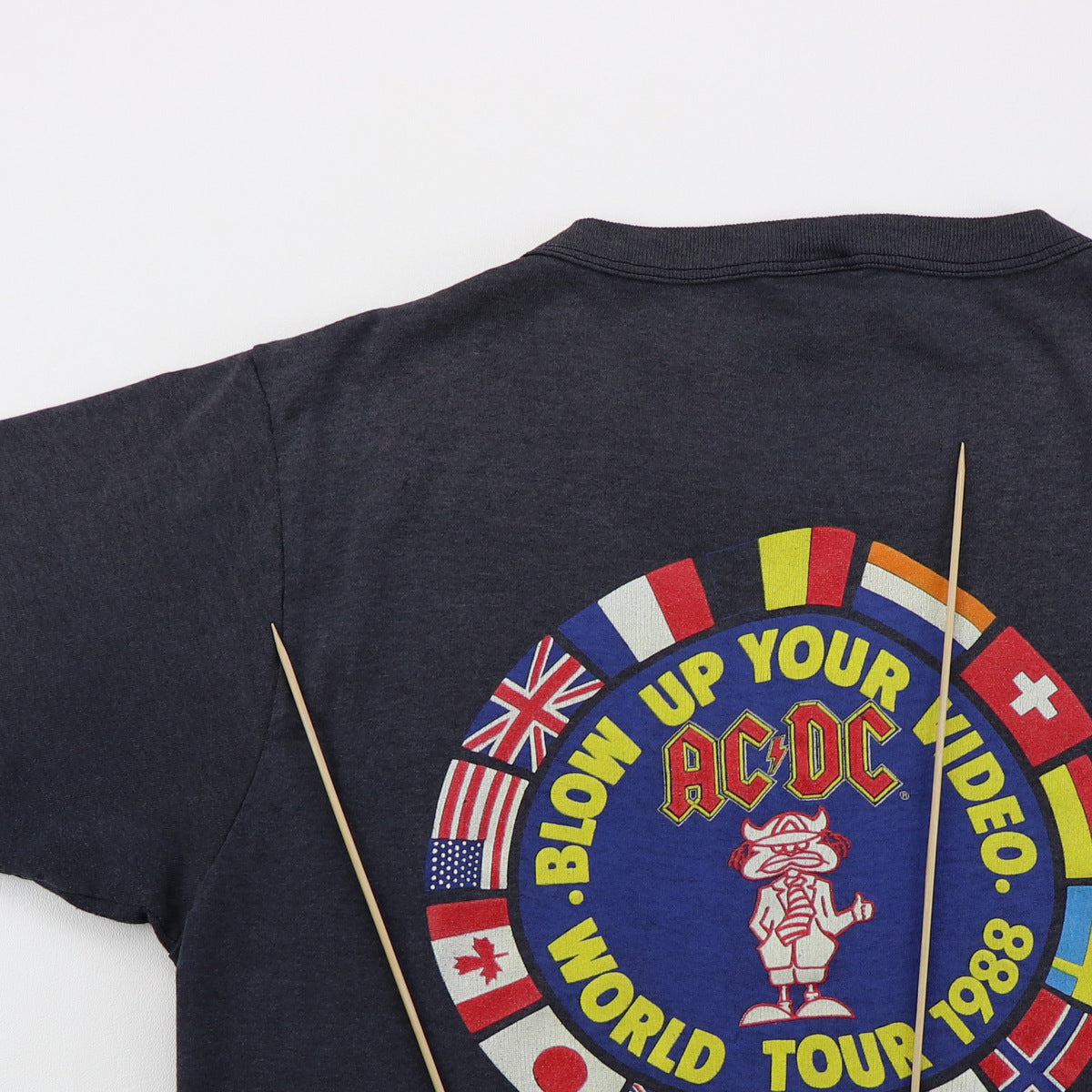 1988 ACDC Angus Young Blow Up Your Video World Tour Shirt | WyCo 