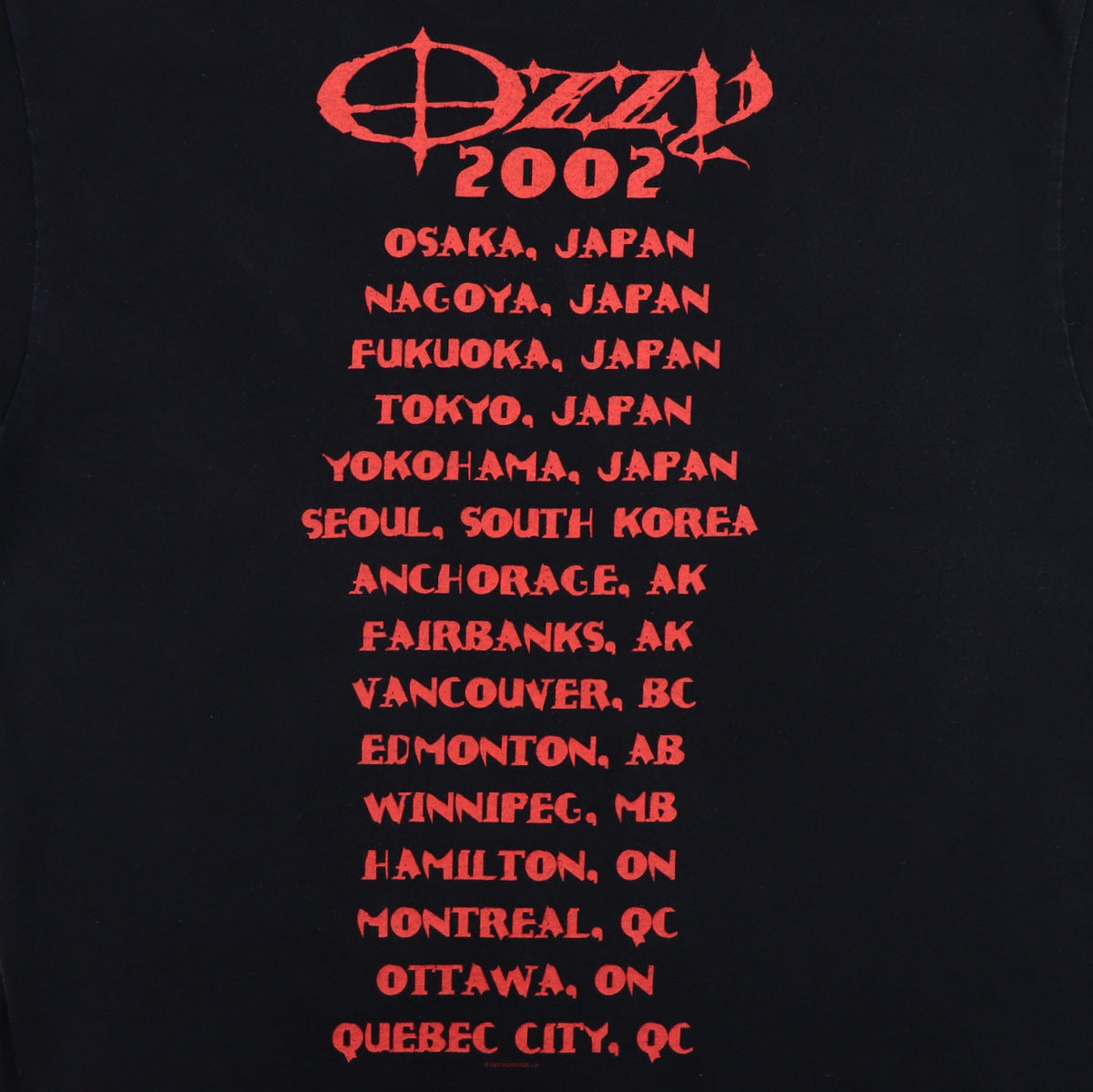 2002 Ozzy Osbourne Tour Shirt – WyCo Vintage