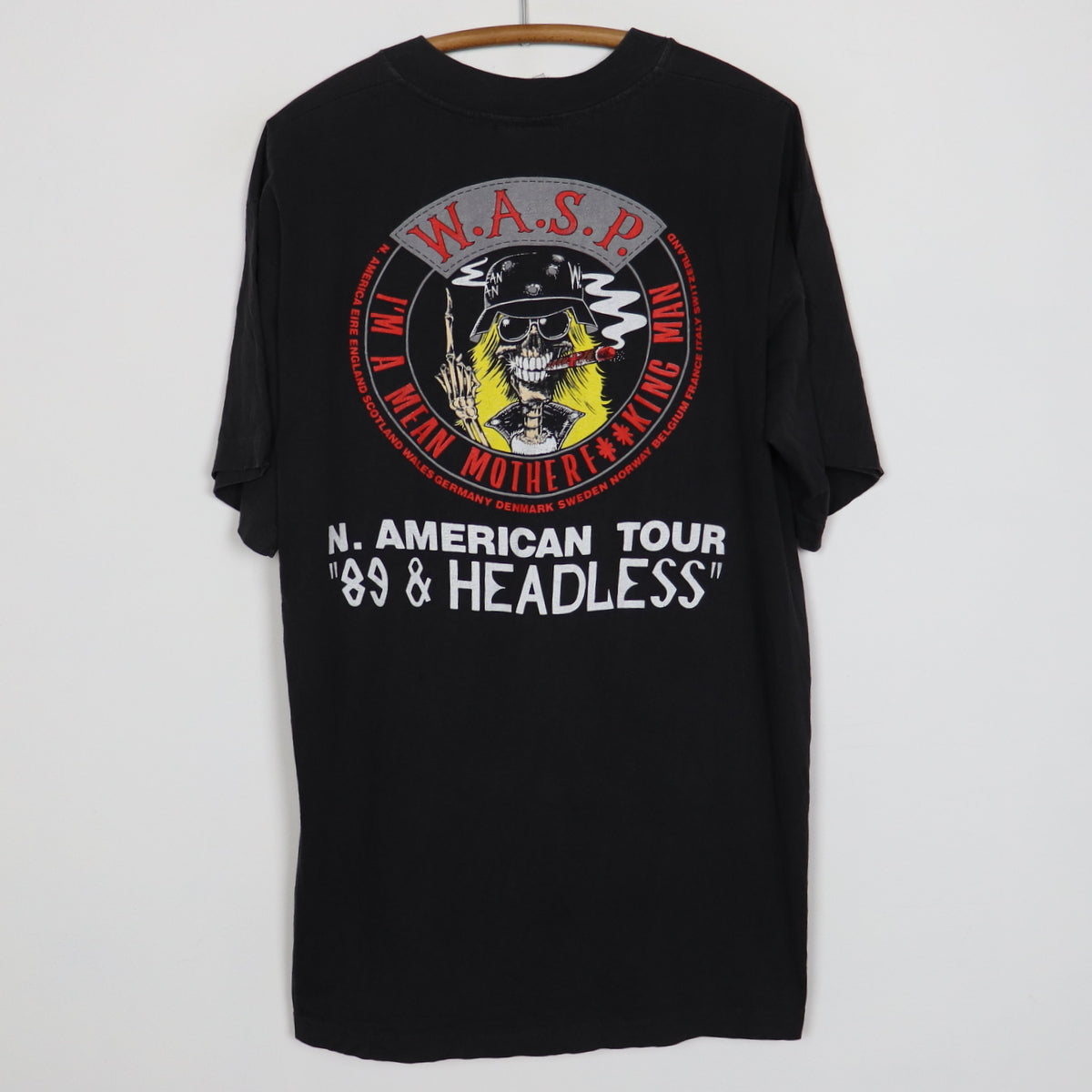 1989 WASP Mean Mother Fucking Man Tour Shirt | Authentic Vintage