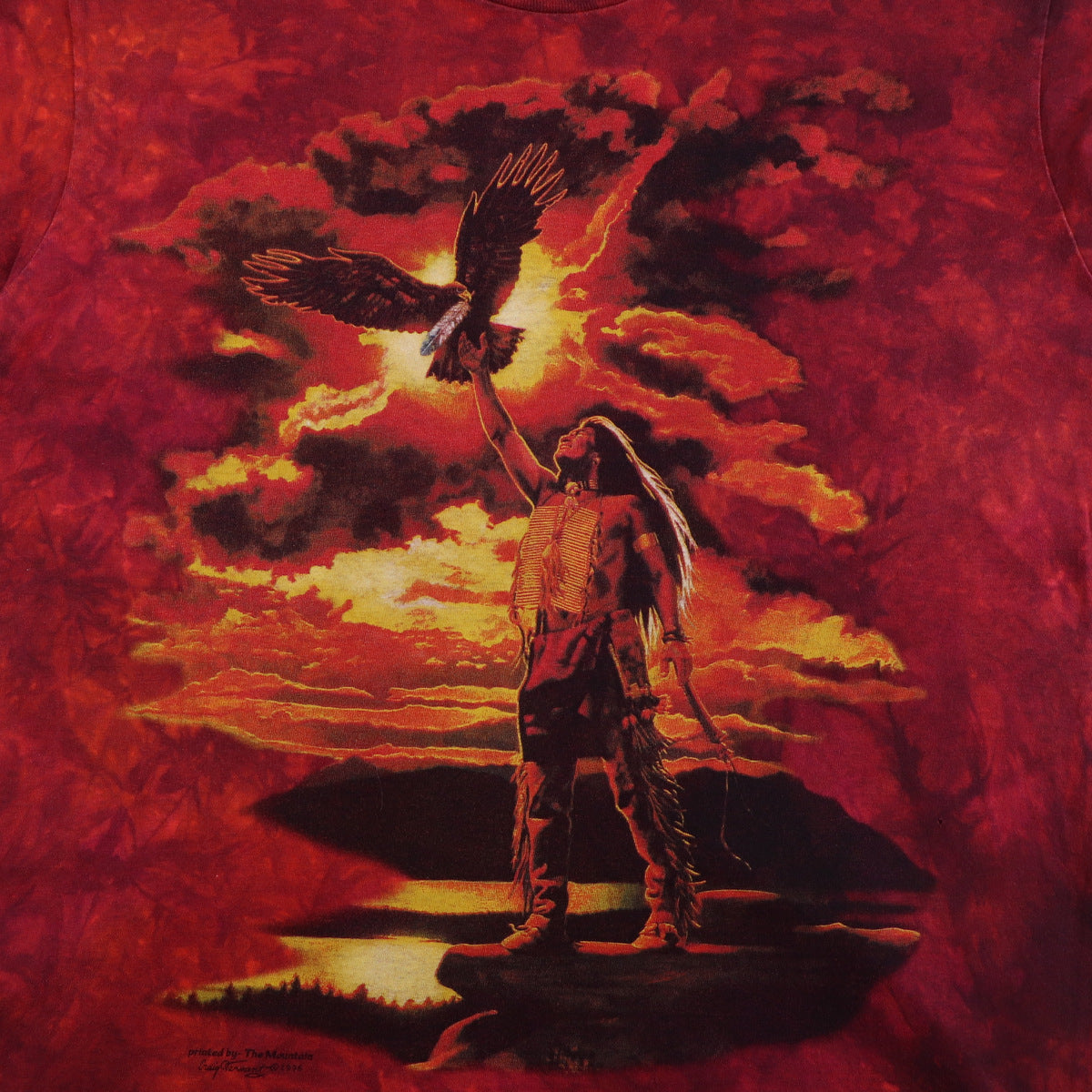 1996 Native American Hawk Tie Dye Shirt | Authentic Vintage Tee
