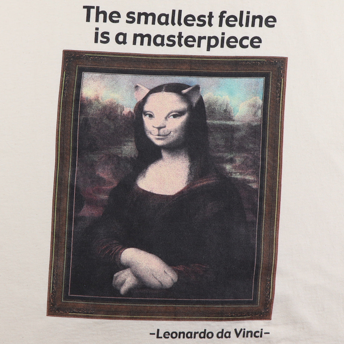 1990s Mona Lisa Cat Masterpiece Shirt | Authentic Vintage Tee