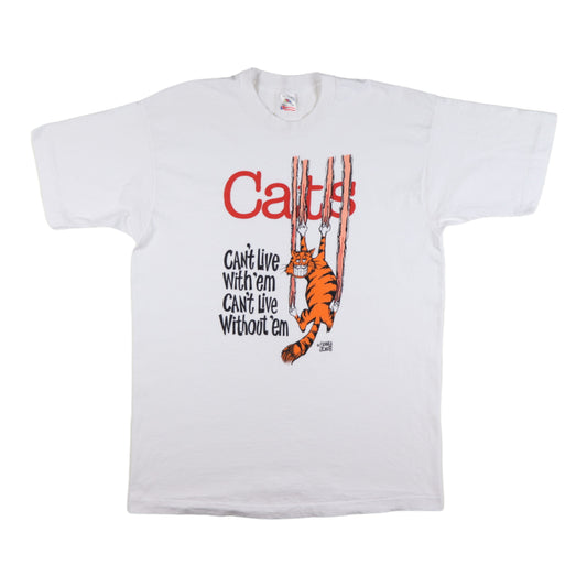 1990s Cats Can't Live With 'Em Can't Live Without 'Em Shirt