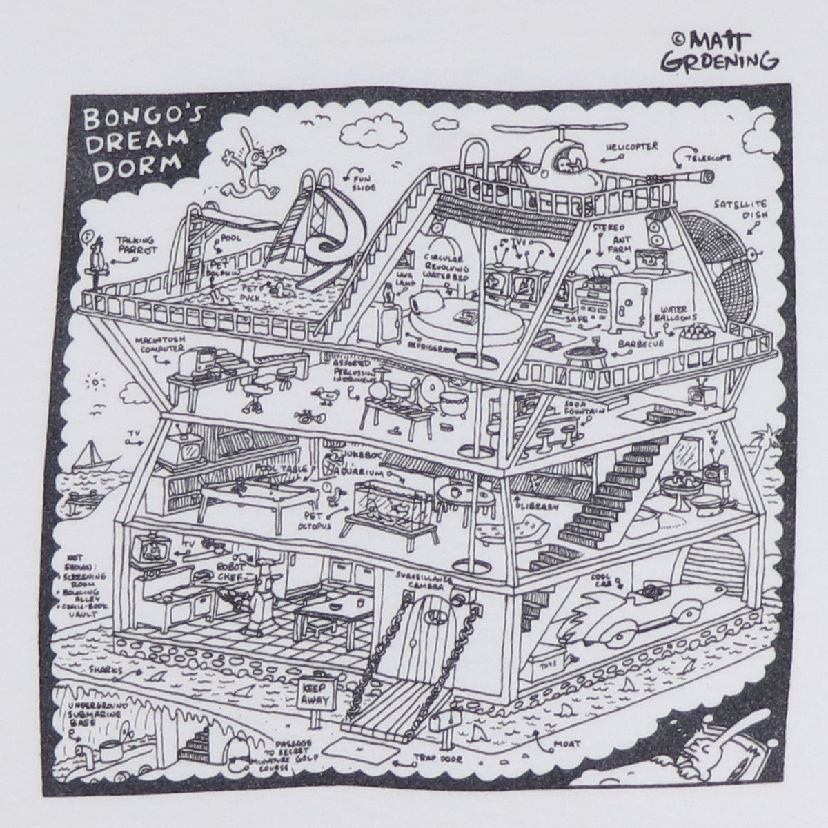 1989 Life In Hell Bongo's Dream Dorm Matt Groening Apple Macintosh Shirt