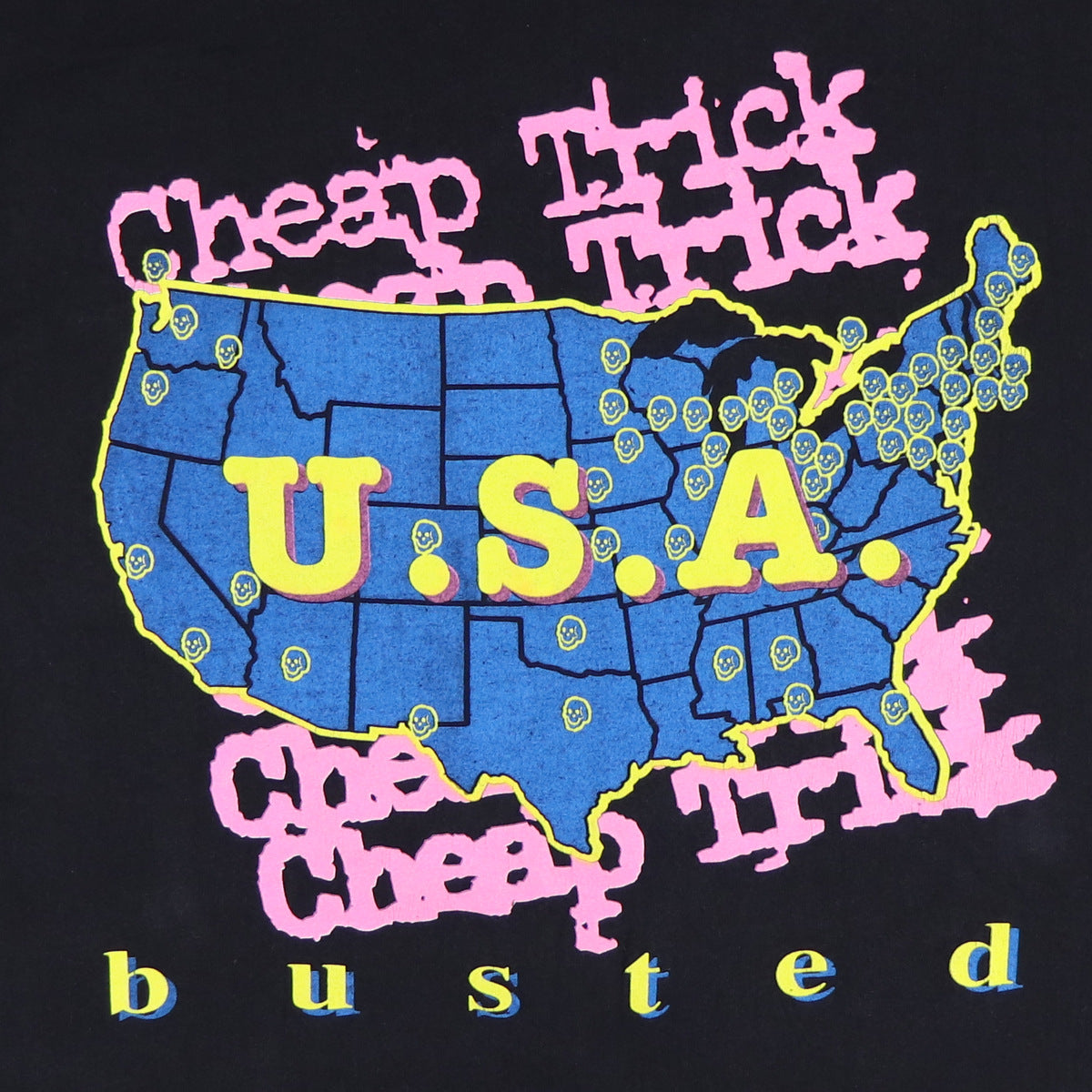 1990 Cheap Trick Busted Tour Shirt | Authentic Vintage Tee – WyCo