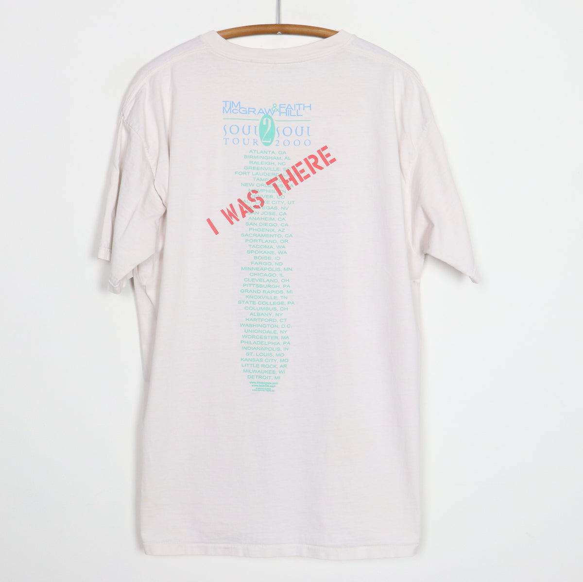 2000 Tim McGraw Faith Hill Soul 2 Soul Tour Shirt