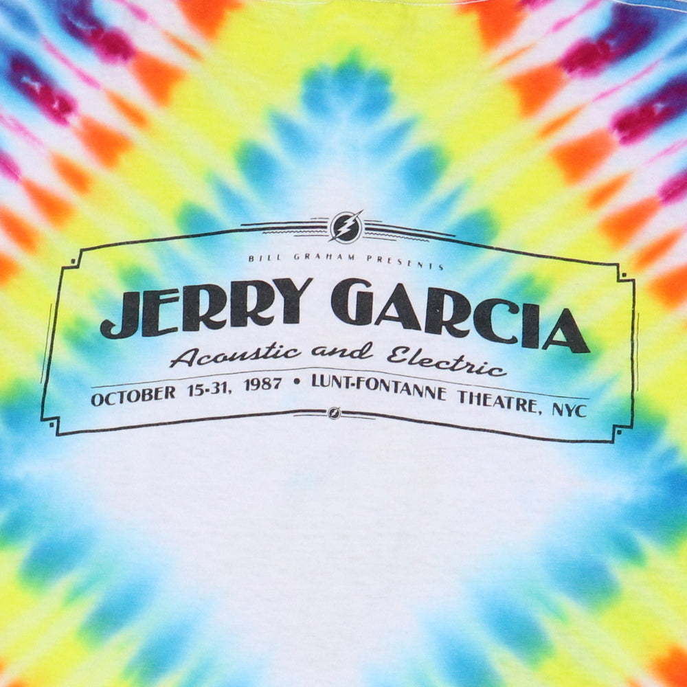 1987 Jerry Garcia On Broadway Concert Tie Dye Shirt