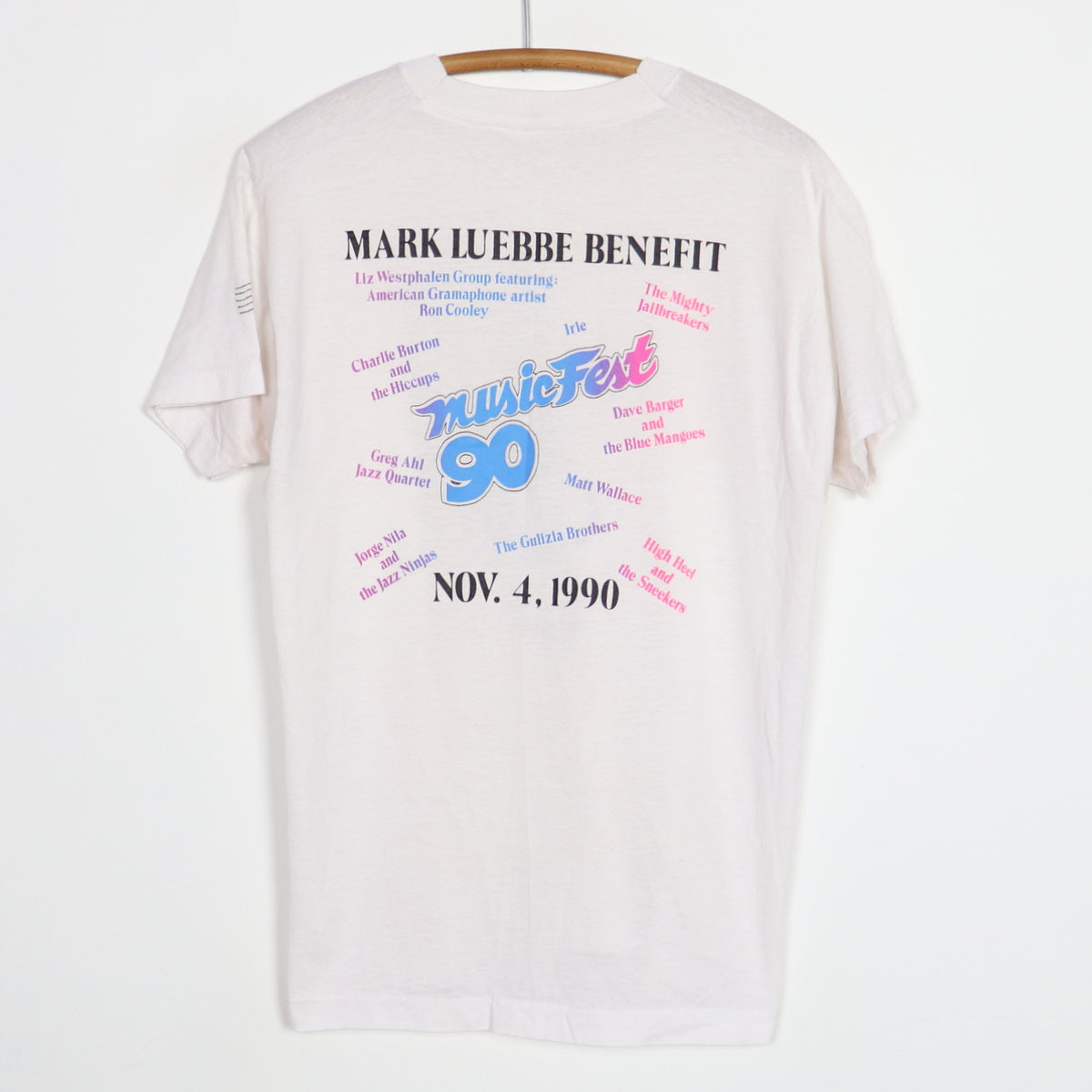 1990 Heart Treble Clef Mark Luebbe Benefit Shirt