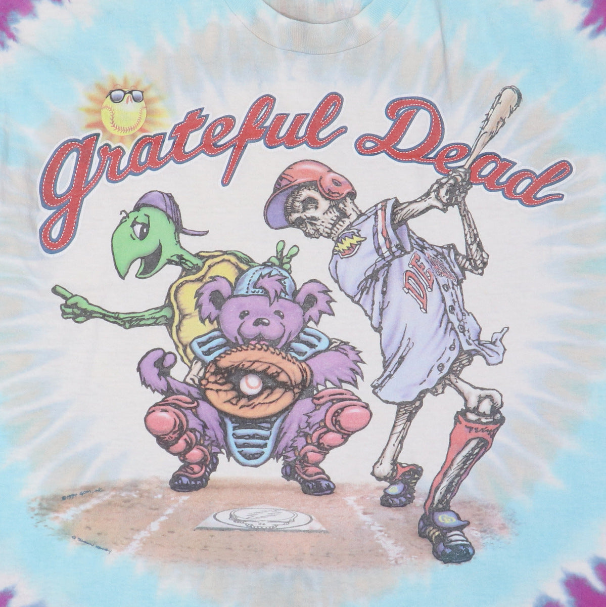 1994 Grateful Dead Steal Your Base Liquid Blue Tie Dye Shirt