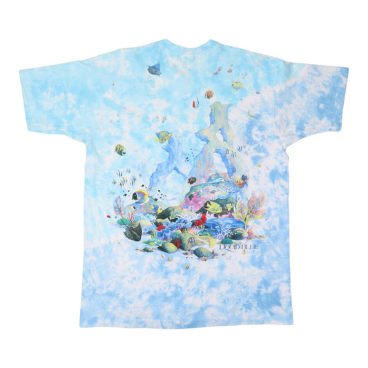 1992 Coral Reef Aquatic Paradise Liquid Blue Tie Dye Shirt