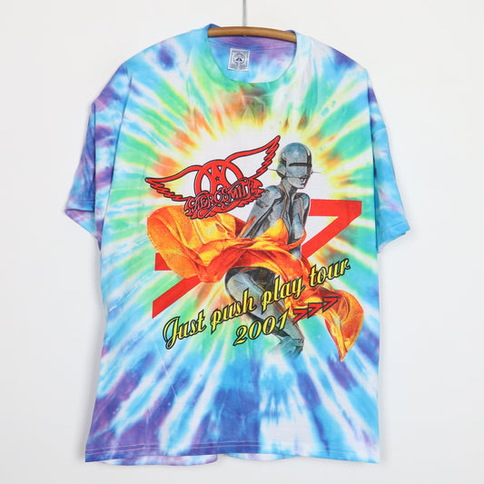 2001 Aerosmith Just Push Play Tour Tie Dye Shirt