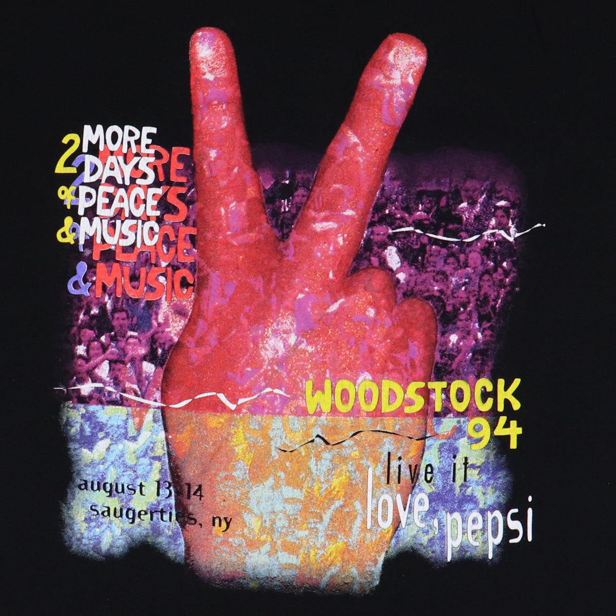 1994 Woodstock 2 Days Of Music & Peace Concert Shirt