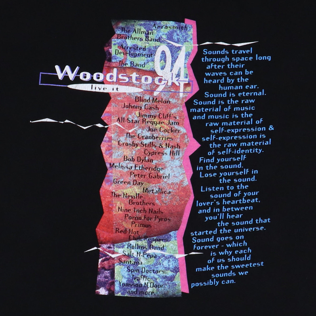1994 Woodstock 2 Days Of Music & Peace Concert Shirt