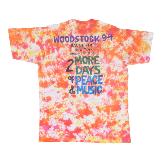 1994 Woodstock 2 Days Of Music & Peace Concert Tie Dye Shirt