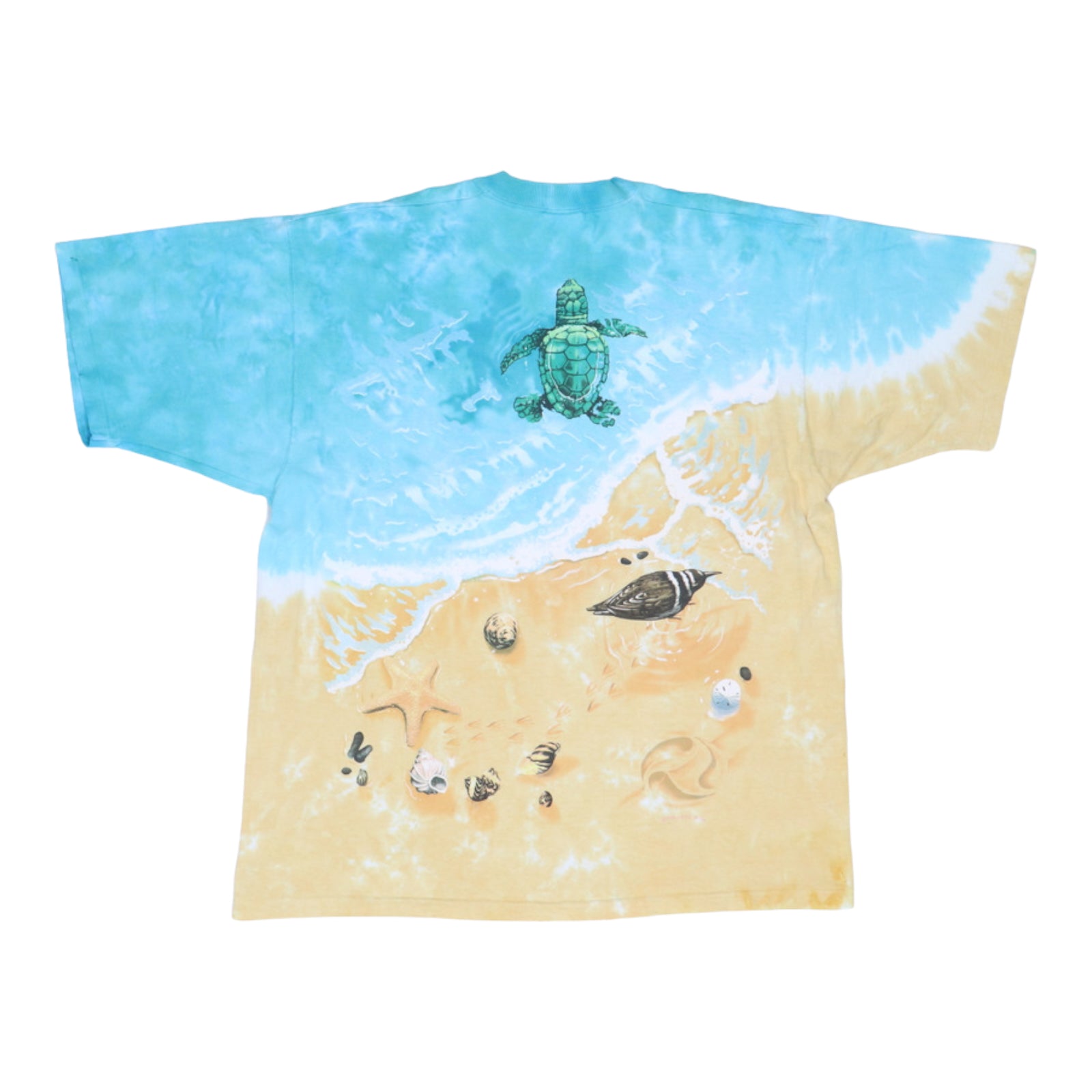 1996 Sea Turtles Liquid Blue Tie Dye Shirt | Authentic Vintage Tee