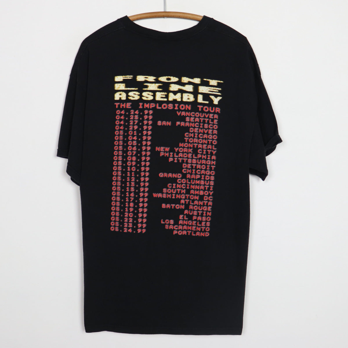1999 Front Line Assembly Implosion Tour Shirt | Authentic Vintage 