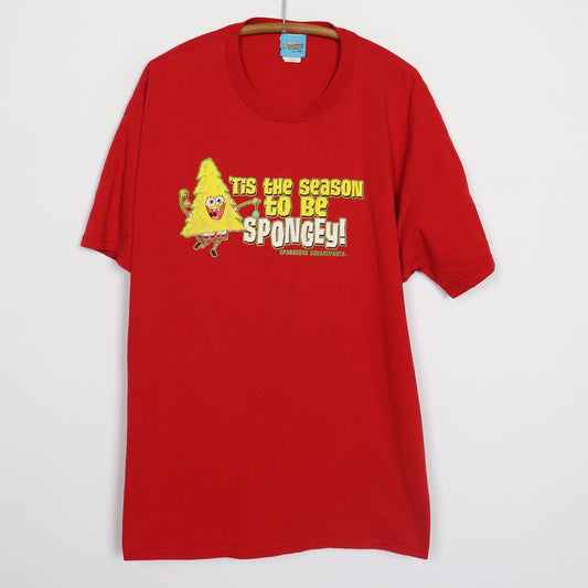2002 Spongebob Squarepants Tis The Season To Be Spongey Shirt