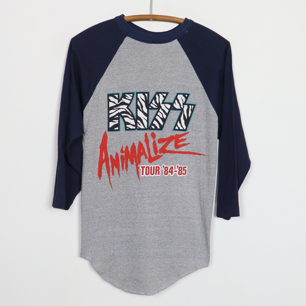 84s KISS ANIMALIZE TOUR ラグランTシャツ ヴィンテージ 1984 Kiss Animalize Tour Jersey Shirt | WyCo Vintage