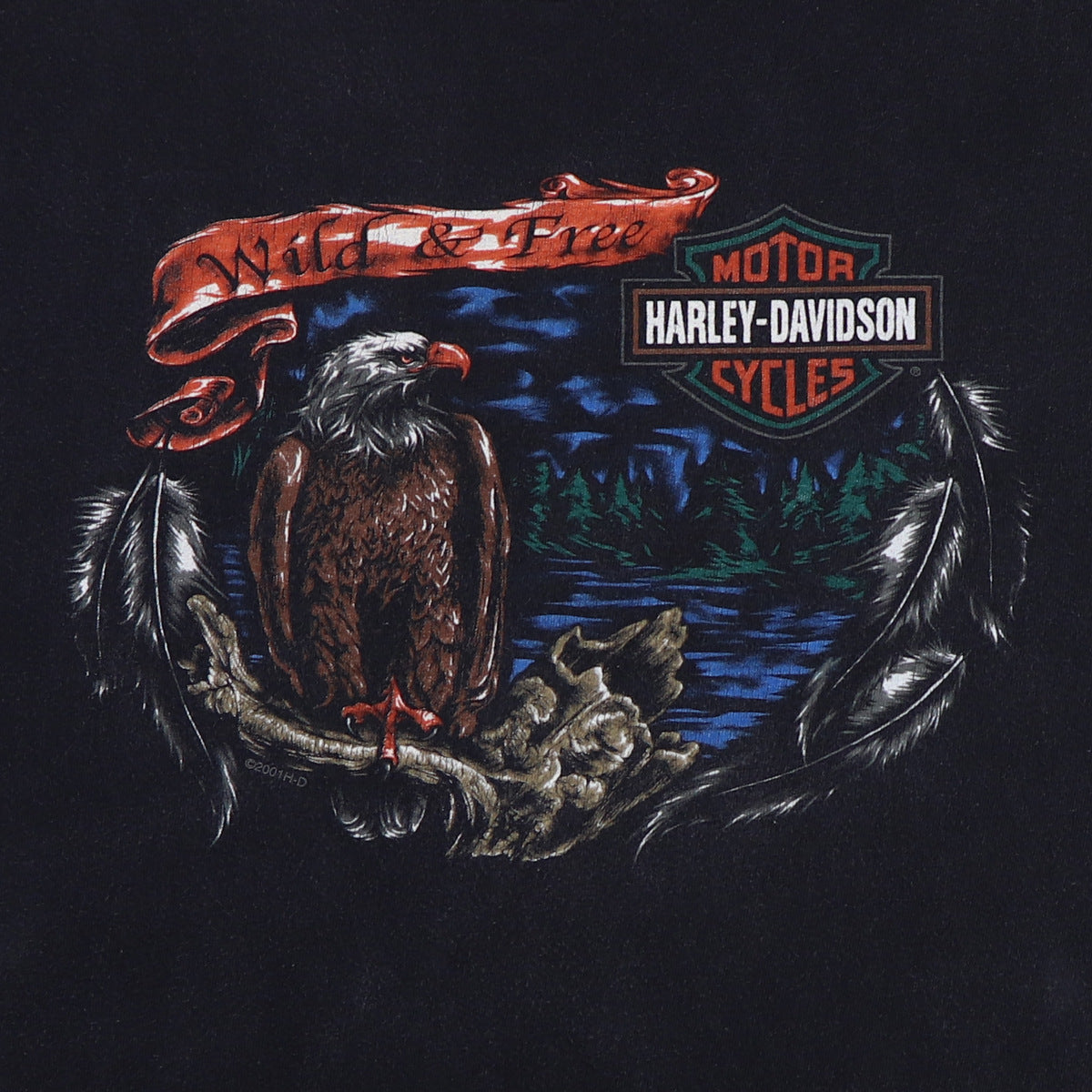 2001 Harley Davidson Motorcycles Wild & Free Shirt