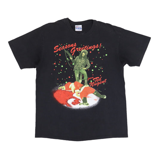 1990 Ted Nugent Seasons Greetings Whiplash Bash Shirt