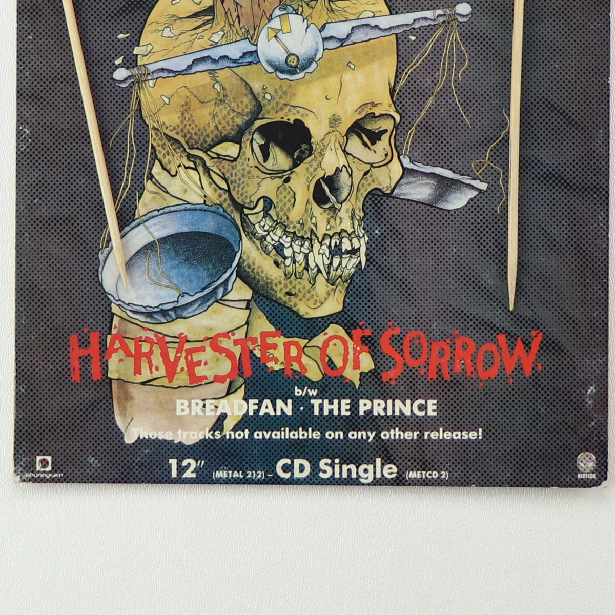 1988 Metallica Harvester Of Sorrow Breadfan The Prince Promo Display