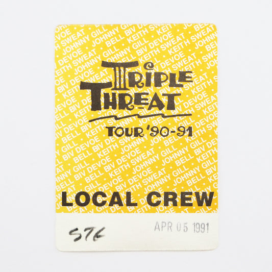1991 Triple Threat Tour Local Crew Pass