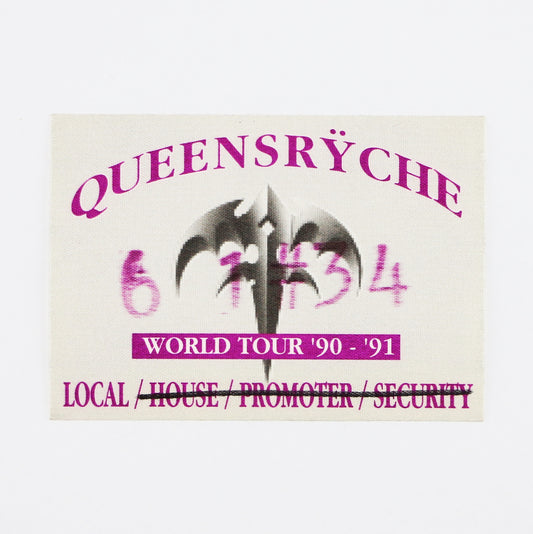 1990 Queensryche World Tour Local Crew Pass