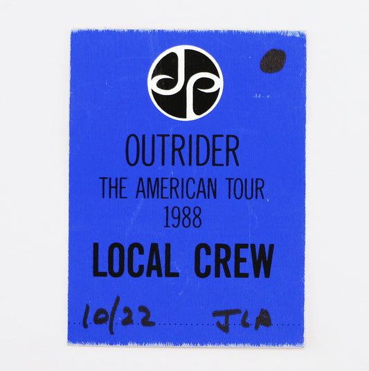 1988 Jimmy Page Outrider American Tour Local Crew Pass