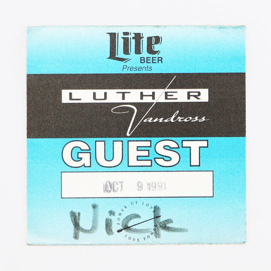 1991 Luther Vandross Power Of Love Tour Guest Pass
