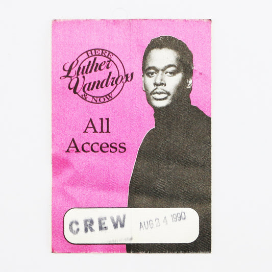 1990 Luther Vandross Here And Now Tour All Access Crew Pass