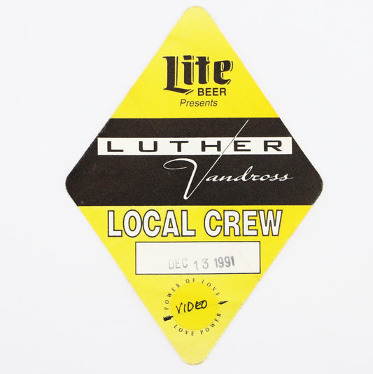 1991 Luther Vandross Power Of Love Tour Local Crew Pass