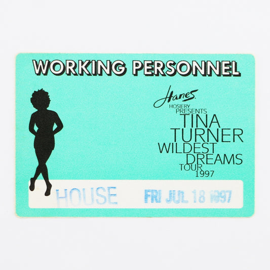 1997 Tina Turner Wildest Dreams Tour Working Personnel Pass