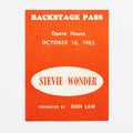 1983 Stevie Wonder Backstage Pass