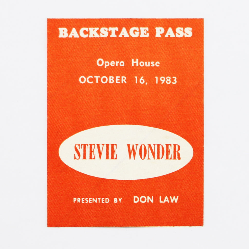 1983 Stevie Wonder Backstage Pass