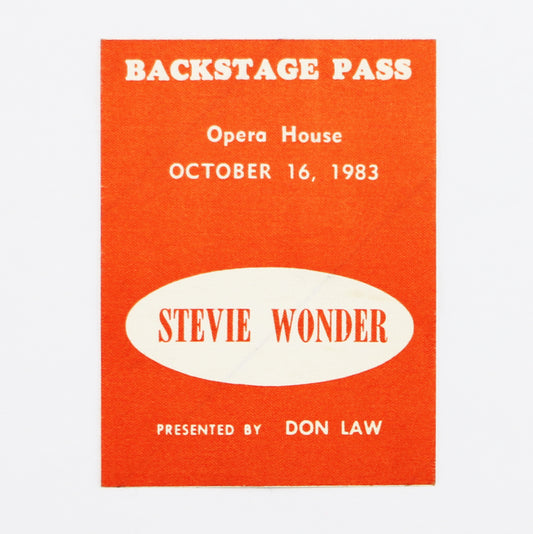 1983 Stevie Wonder Backstage Pass