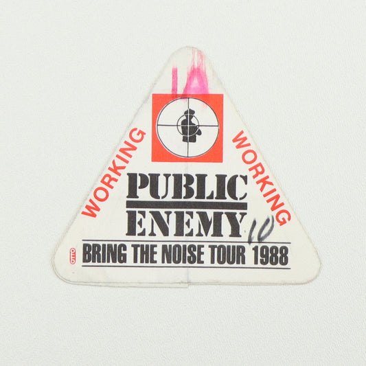 1988 Public Enemy Bring The Noise Tour Working Backstage Pass