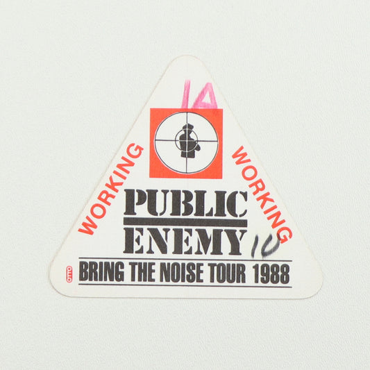 1988 Public Enemy Bring The Noise Tour Working Backstage Pass