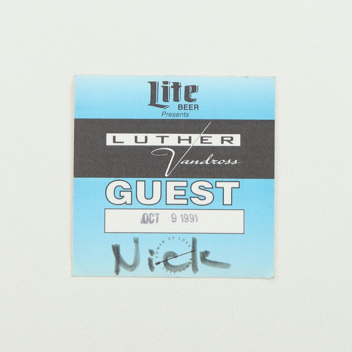 1991 Luther Vandross Power Of Love Tour Guest Backstage Pass