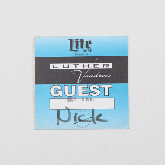 1991 Luther Vandross Power Of Love Tour Guest Backstage Pass