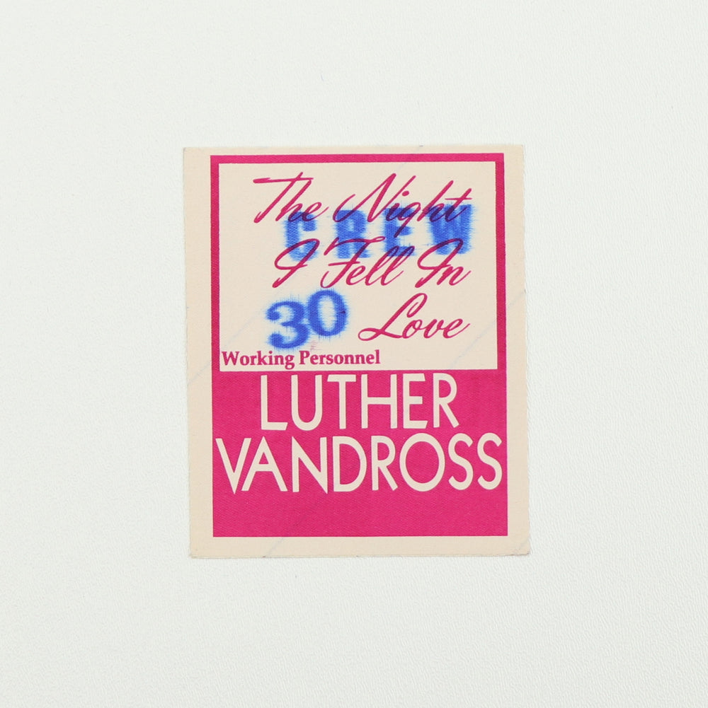 1985 Luther Vandross The Night I Fell In Love Tour Working Personnel Backstage Pass