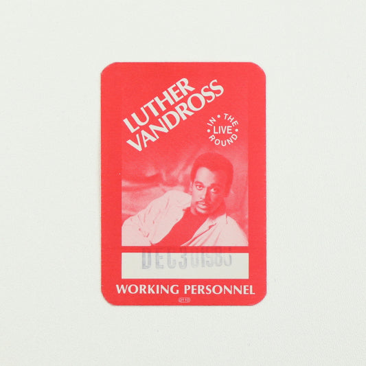 1980s Luther Vandross In The Round Live Tour Working Personnel Backstage Pass