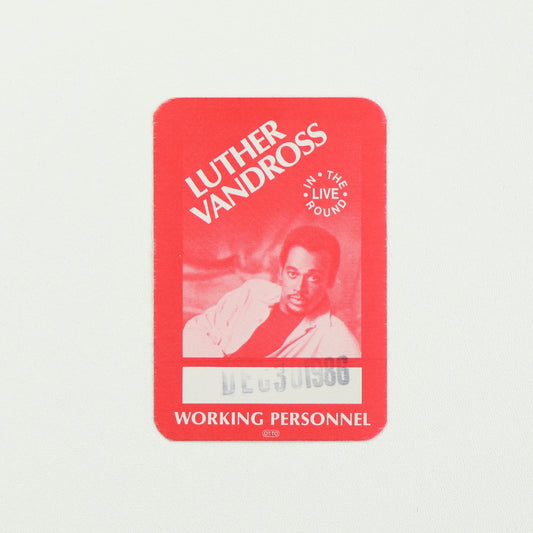 1980s Luther Vandross In The Round Live Tour Working Personnel Backstage Pass