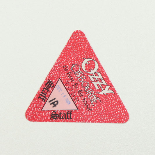 1988 Ozzy Osbourne No Rest For The Wicked Tour Staff Backstage Pass
