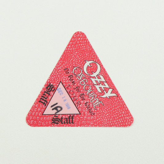 1988 Ozzy Osbourne No Rest For The Wicked Tour Staff Backstage Pass