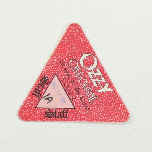 1988 Ozzy Osbourne No Rest For The Wicked Tour Staff Backstage Pass