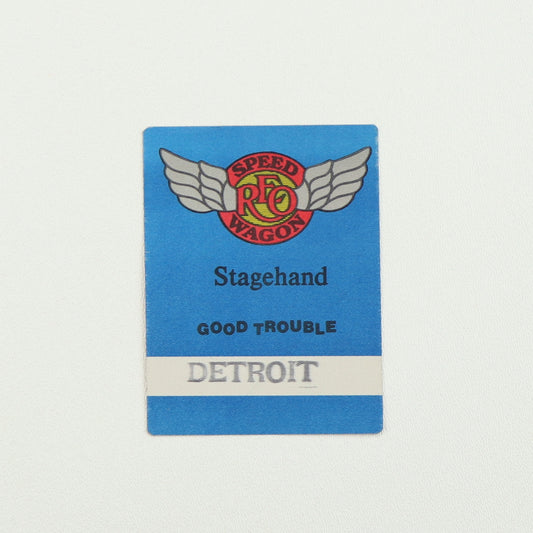 1983 REO Speedwagon Good Trouble Tour Stage Hand Backstage Pass