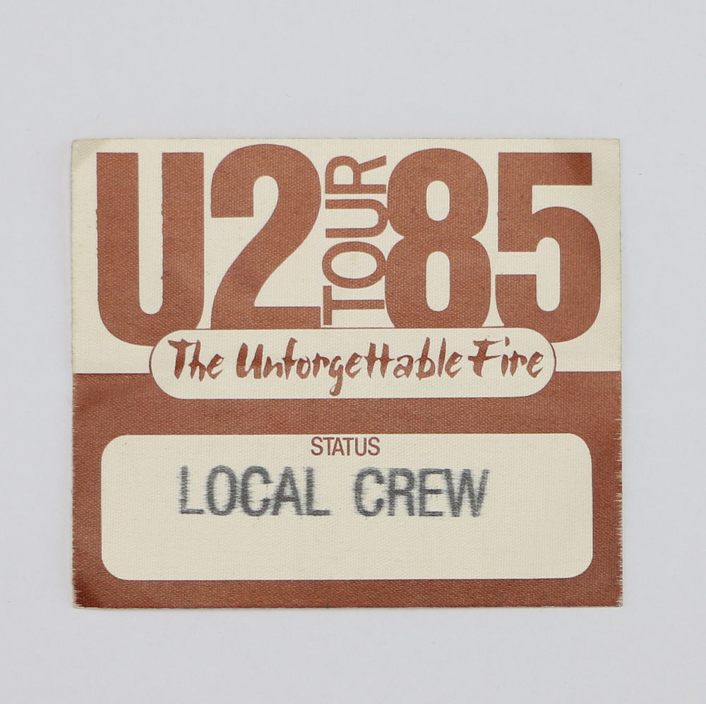 1985 U2 The Unforgettable Fire Local Crew Backstage Pass
